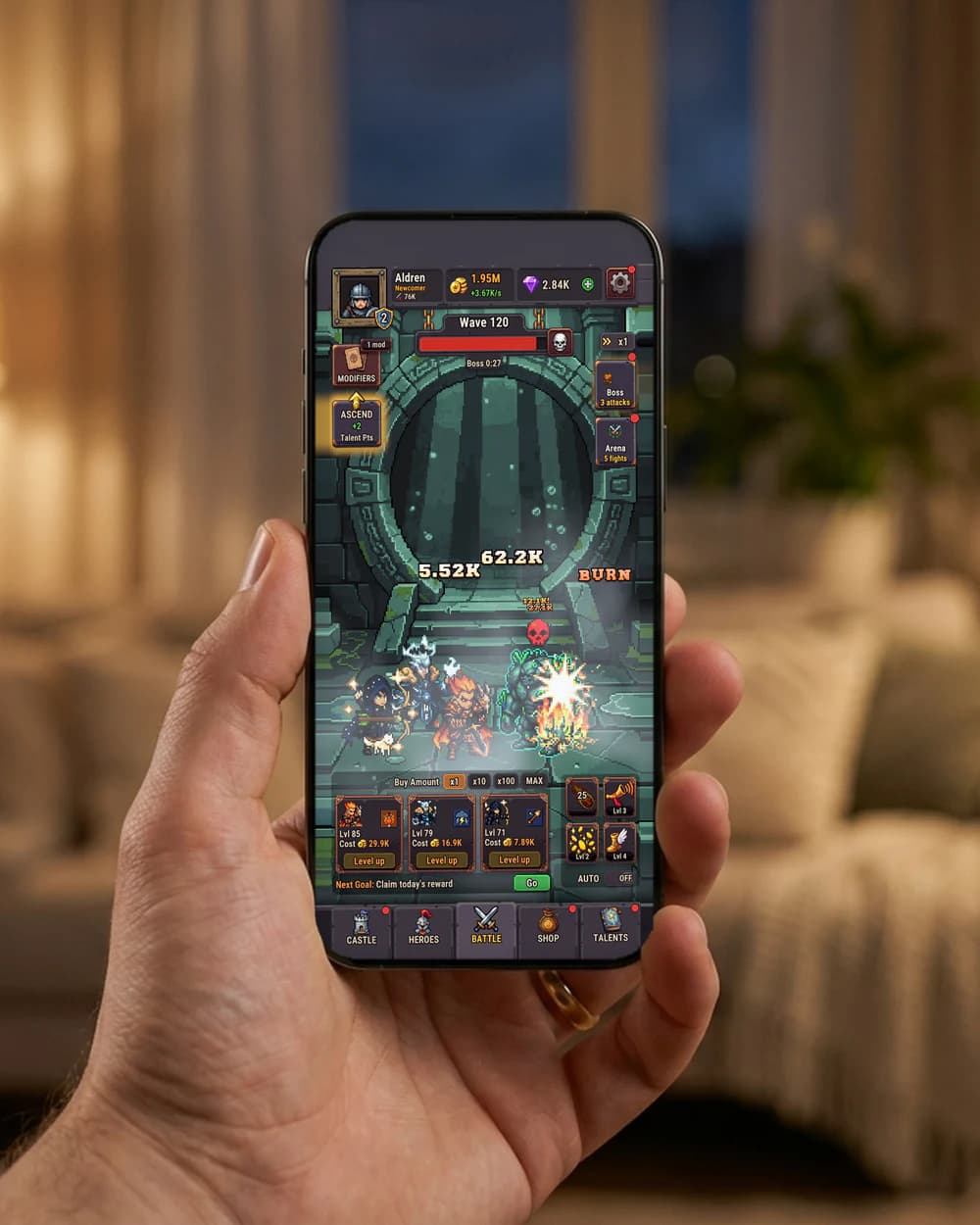 Mockup Idle Ascent, joc mobil